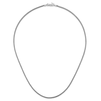 Rhodium Over Sterling Silver Polished 1.8mm Franco 20 Inch Chain