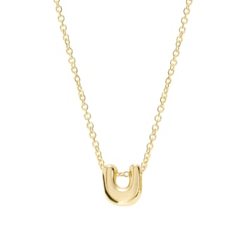 CZ Initial U Tennis Necklace And Pendant Set In 14K Gold Over Brass 4.05ctw