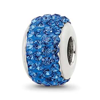 Sterling Silver Reflections Medium Blue Full Preciosa Crystal Bead
