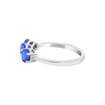 14K White Gold Round Tanzanite Ring, 1.49ctw