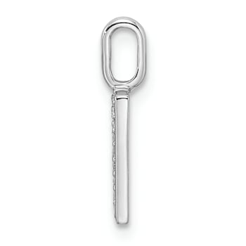14K White Gold Diamond Letter H Initial Pendant