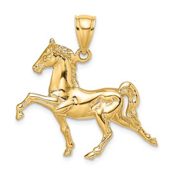 14k Yellow Gold 3D Tennessee Walking Horse Charm