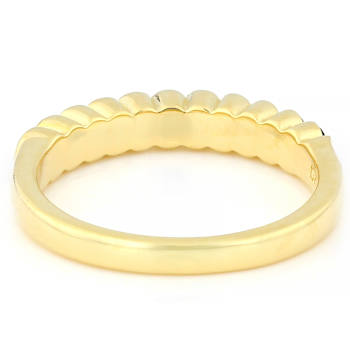 Black Spinel Band Ring In 18K Gold Over Sterling Silver 0.36ctw