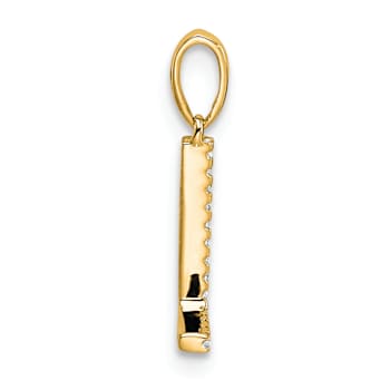 14k Yellow Gold Diamond Letter L Initial Pendant
