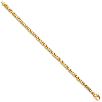 14k Yellow Gold 4.9mm Hand-Polished Byzantine Link Bracelet