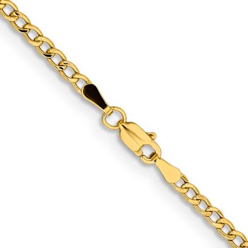 14k Yellow Gold 2.85mm Curb Link 26 Inch Chain