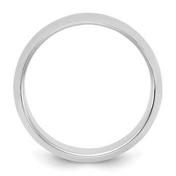 Rhodium Over Sterling Silver 8mm Half-Round Band