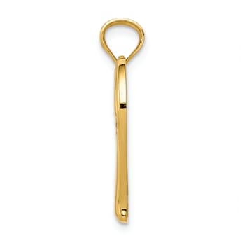14k Yellow Gold Polished Mom in Heart with Infinity Symbol Pendant