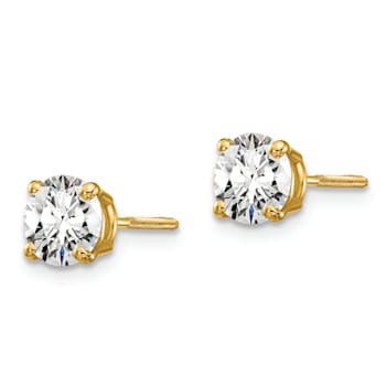 14K Yellow Gold Certified Lab Grown Diamond 1ct. VS/SI GH+, Screw Back Earrings