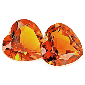 Madeira Citrine 5mm Heart Shape Matched Pair 0.50ctw