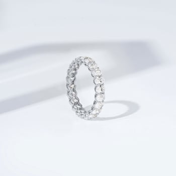 White Cubic Zirconia Platinum Over Sterling Silver Ring 3.60ctw