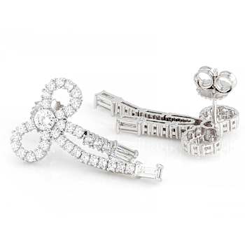 Bow Earrings With CZ In Sterling Silver