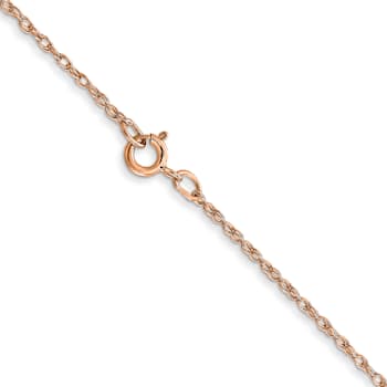 14k Rose Gold 0.7mm Solid Cable 24 Inch Chain