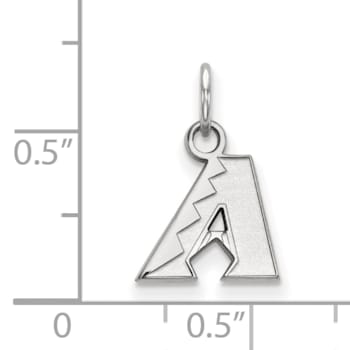 Rhodium Over Sterling Silver MLB Arizona Diamonbacks LogoArt Pendant