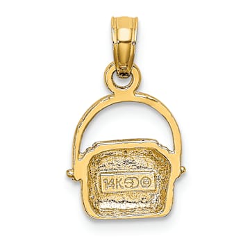 10K Yellow Gold 2D Textured Nantucket Basket Charm