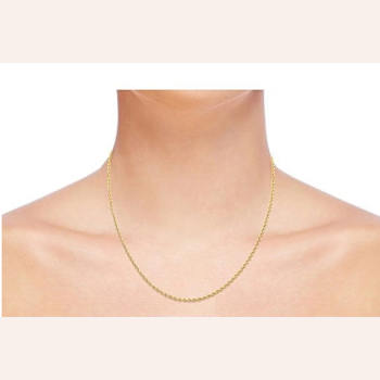 14k Gold 1.5 mm Hollow Rope Chain Necklace - 18"