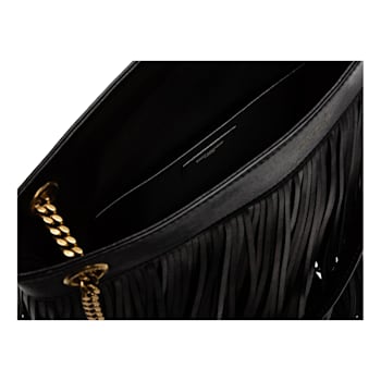 Saint Laurent Grace Black Tassel Leather Hobo Shoulder Bag