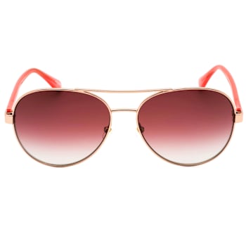 Kate Spade AVERIE Rose Gold Aviator Frame / Burgundy Lenses Sunglasses