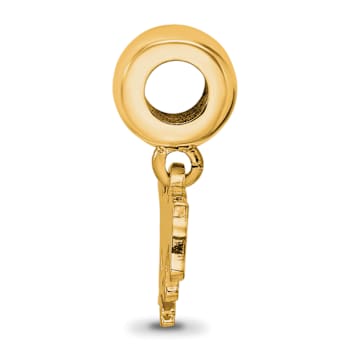 14K Yellow Gold Over Sterling Silver LogoArt Southern Methodist
University Small Dangle Bead