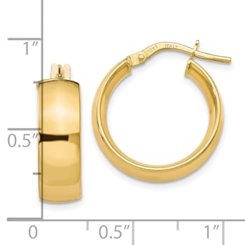10k Yellow Gold 20mm x 2mm Polished Hoop Earrings