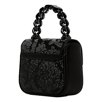 Versace La Medusa Crystal Black Silk Mini Top Handle Crossbody Bag