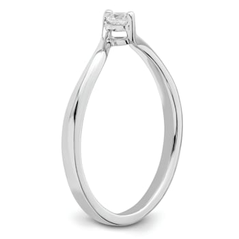 Rhodium Over 14K White Gold First Promise Polish Round Diamond
Promise/Engagement Ring 0.10ctw