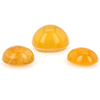 Fire Opal Cat's Eye Oval Matched Set of 3 3.34ctw
