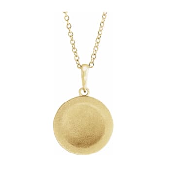 14K Yellow Gold Floral Pendant With Adjustable Chain