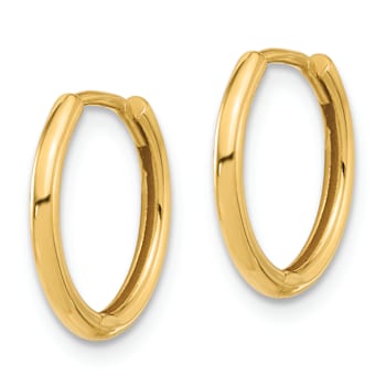 14k Yellow Gold Polished 9/16" Hinged Hoop Earrings