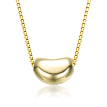 Bean Shaped Pendant Necklace In 14K Gold Over Sterling Silver