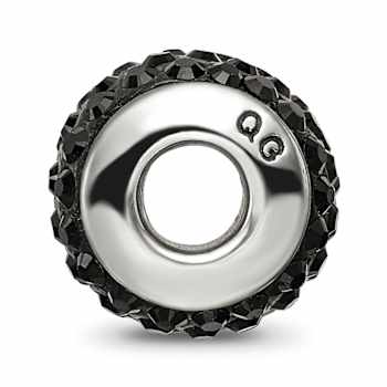 Sterling Silver Reflections Black Full Preciosa Crystal Bead