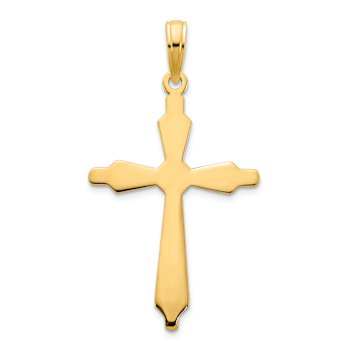 14k Yellow Gold Polished Fancy Cross Pendant