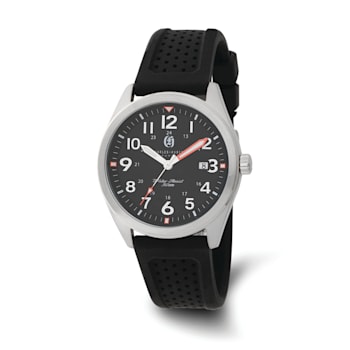 Charles Hubert Stainless Steel Black Dial Watch