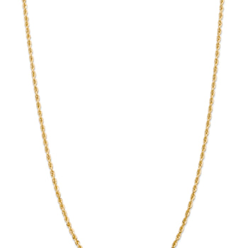 14k Yellow Gold 3mm Solid Diamond-Cut Quadruple Rope 18 Inch Chain