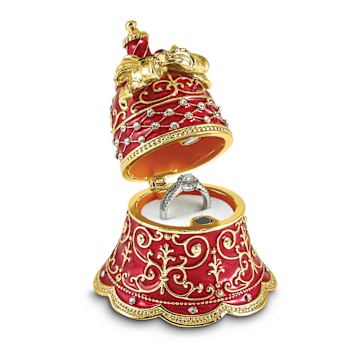 BELLE Festive Bell Trinket Box with Ring Insert