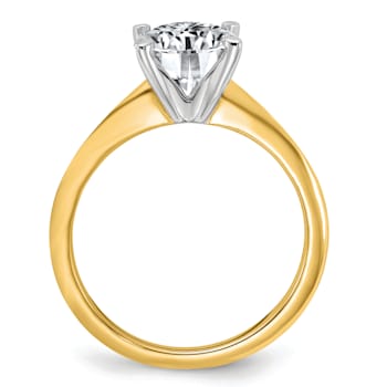 14K Yellow Gold With White Gold Accents 1 3/4 ct. G H I True Light Round
Moissanite Solitaire Ring