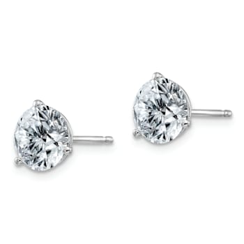 Rhodium Over 14K White Gold 2.50ct. 7.0mm Round J-K Color Moissanite Earrings