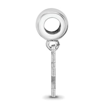 Sterling Silver Rhodium-plated LogoArt University of Kentucky Small
Dangle Bead