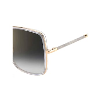 Jimmy Choo Crystal Clear and Gold Tone Frame /Gray Lens Sunglasses