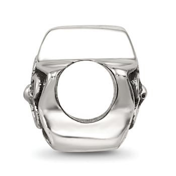 Sterling Silver Antiqued Star with Flower Bead