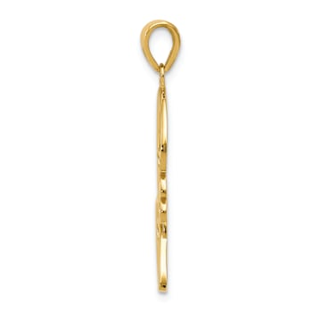 14k Yellow Gold Polished Love Heart Pendant