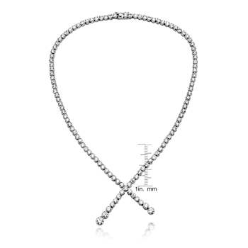 CZ Twist Chain Necklace In Sterling Silver 16 Inch