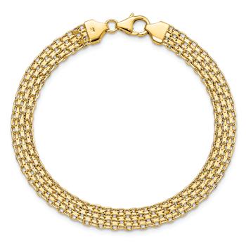 14k Yellow Gold Polished 6.2mm Fancy Link Bracelet