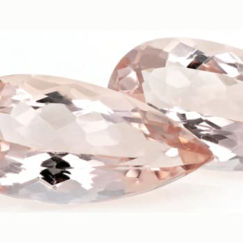 Morganite 12x6mm Pear Shape Matched Pair 3.34ctw