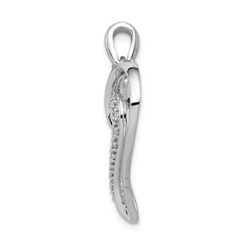 Rhodium Over 14k White Gold Diamond Heart Pendant