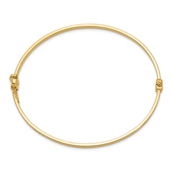 10k Yellow Gold 3mm Polished Hinged Bangle Bracelet