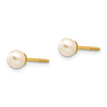 14K Yellow Gold Freshwater Cultured Pearl Earrings