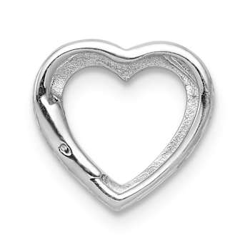 Rhodium Over 14k White Gold Diamond Heart Chain Slide Pendant