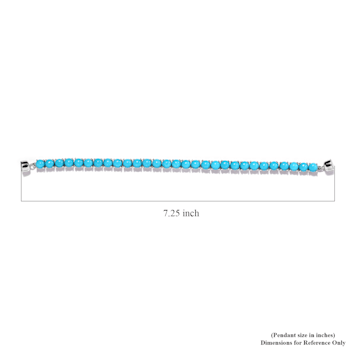 Sterling Silver Round Sleeping Beauty Turquoise Bracelet