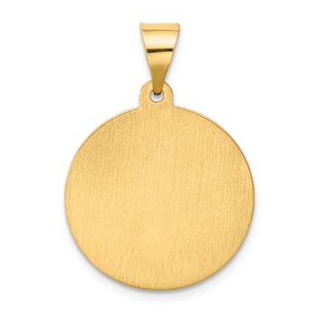 14k Yellow Gold Polished and Satin Round Saint Magdalena Medal Pendant